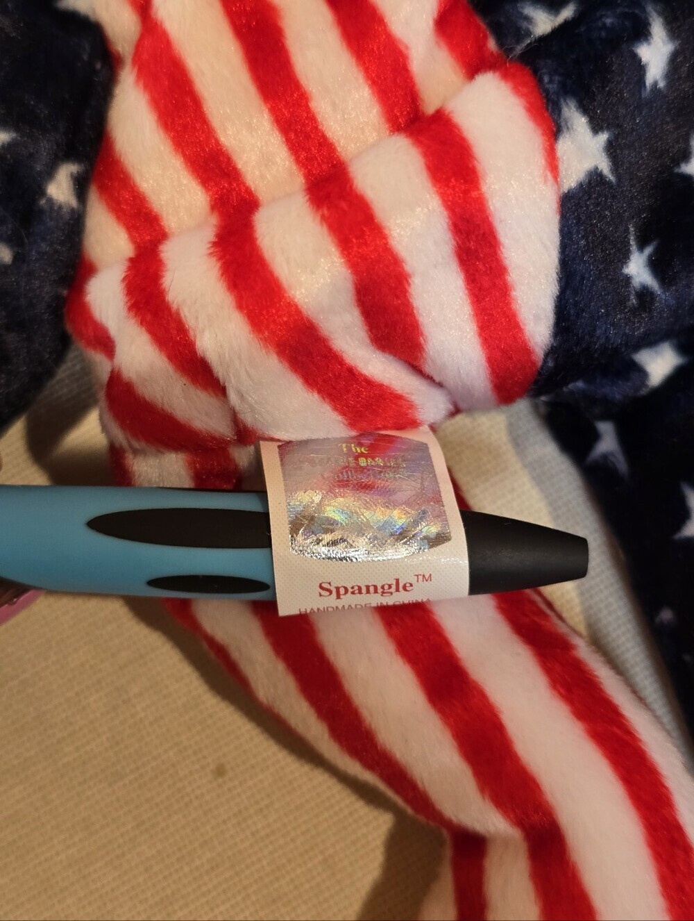 TY Spangle Bear Stars & Stripes Patriotic Beanie Baby - Picture 6 of 7